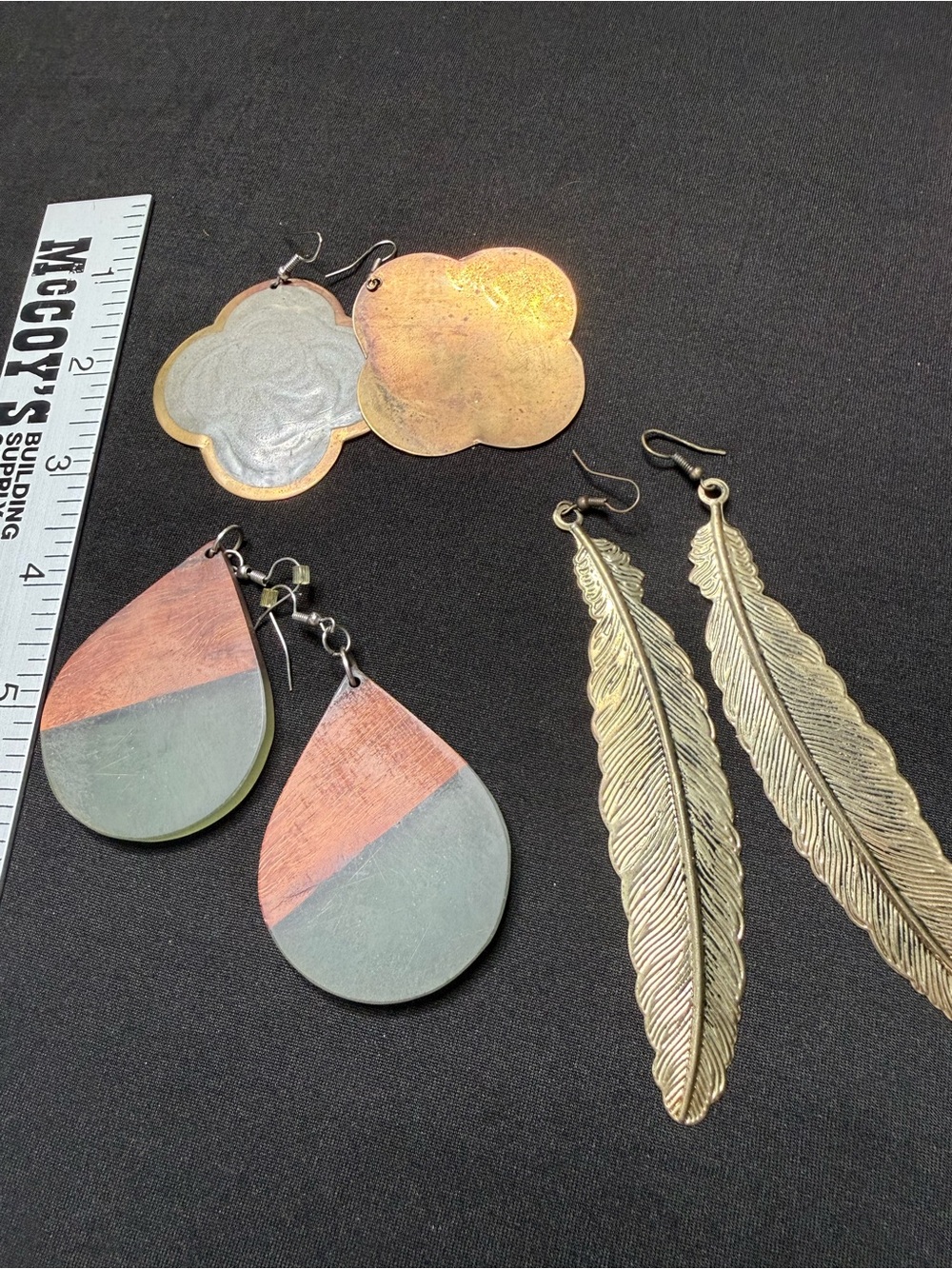 Source Unknown Copper and Gold Mixed Earring Set